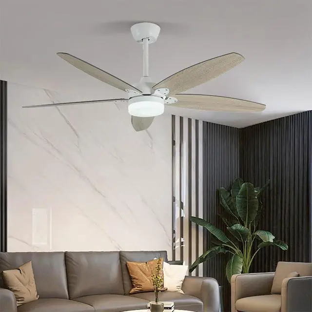Alt view image 2 of 7 - 36 inch Smart Ceiling Fan with Lights and Remote, Modern Simple Ceiling Fans with Lights, 6 Speed Reversible Quiet DC Motor, 3CCT for Bedroom Living Room Kids Room