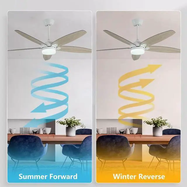 Alt view image 5 of 7 - 36 inch Smart Ceiling Fan with Lights and Remote, Modern Simple Ceiling Fans with Lights, 6 Speed Reversible Quiet DC Motor, 3CCT for Bedroom Living Room Kids Room