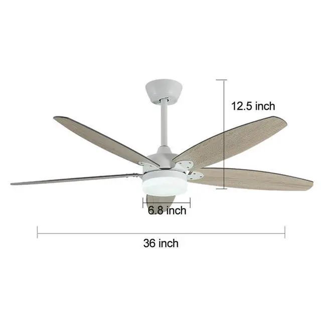 Alt view image 7 of 7 - 36 inch Smart Ceiling Fan with Lights and Remote, Modern Simple Ceiling Fans with Lights, 6 Speed Reversible Quiet DC Motor, 3CCT for Bedroom Living Room Kids Room