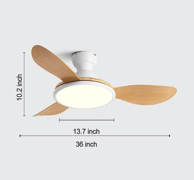 Alt view image 7 of 7 - Ceiling Fan with Lights, 36 inch Ceiling Fan with Lights and Remote, Reversible Blades, Quiet Motor, LED Dimmable Modern Ceiling Fans for Bedroom,Indoor/Outdoor Patio Use