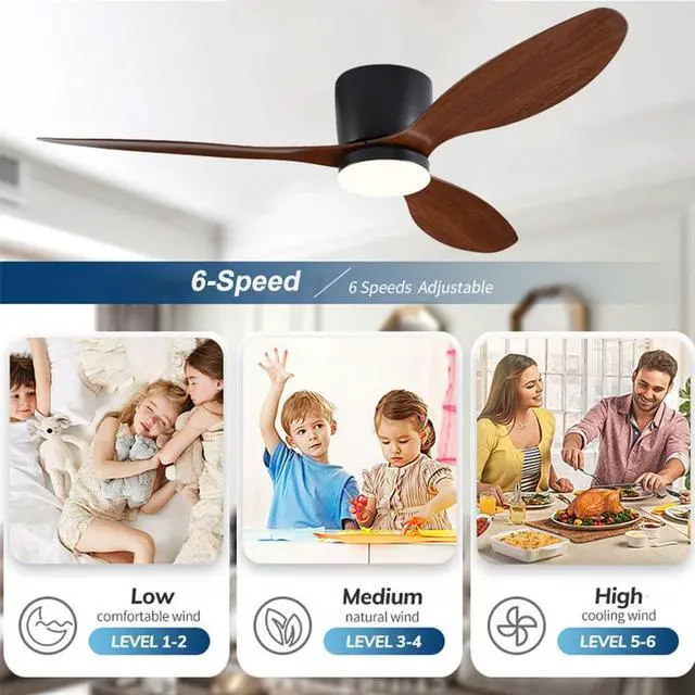 Alt view image 3 of 7 - Low Profile Ceiling Fans with Lights 36 inch Flush Mount Ceiling Fan with Lights and Remote, 3CCT Dimmable, 6 Speed, Reversible Modern Ceiling Fans with Light for Bedroom Living Room