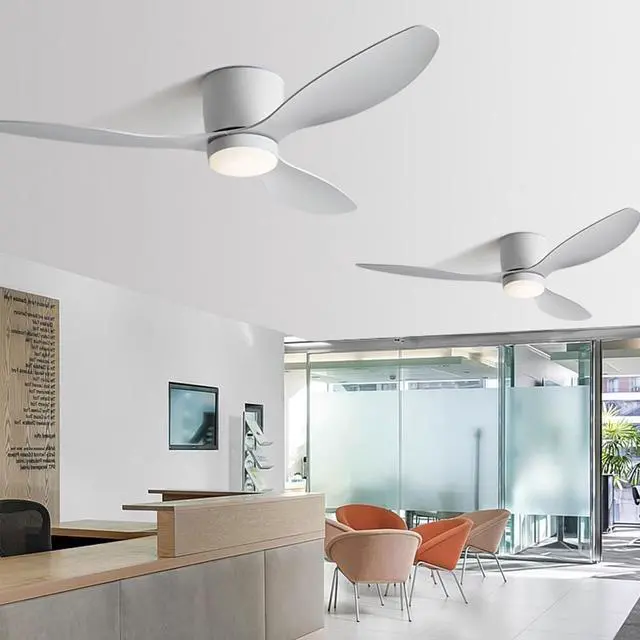 Alt view image 2 of 7 - Low Profile Ceiling Fans with Lights 36 inch Flush Mount Ceiling Fan with Lights and Remote, 3CCT Dimmable, 6 Speed, Reversible Modern Ceiling Fans with Light for Bedroom Living Room