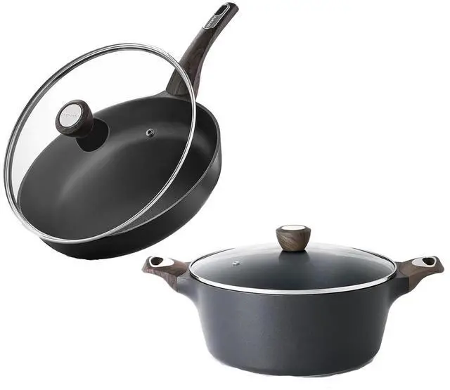 Main image of Nonstick Frying Pan Skillet with Lid, 8inch Non Stick Pan Omelette Pans, Healthy 4.5QT Soup Pot Casserole Kitchen Pot, Free of Intentionally Added PFOA/PFOS, Induction Compatible