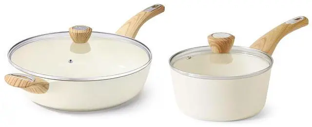 Main image of 12 Inch Ceramic Nonstick Frying Pan Skillet with Lid,1.5 Quart Small Saucepan,Induction Pot