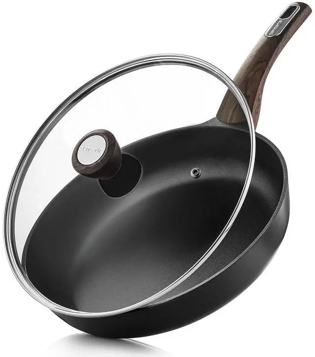 Alt view image 3 of 7 - 9.5inch Nonstick Frying Pan Skillet with Lid, 4.5QT Stock Pot Soup Pot, Free of Intentionally Added PFOA/PFOS, Induction Compatible