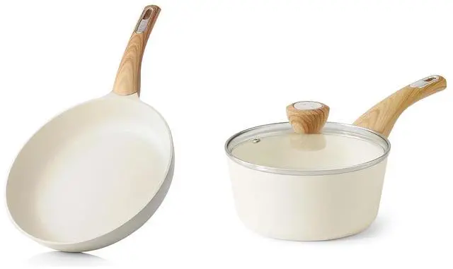Main image of 8Inch Ceramic Nonstick Frying Pan Small Non Stick Omelet Pan,1.5 Quart Ceramic Nonstick Sauce Pan with Lid, Induction Pot, PFOA PTFE PFAS Free