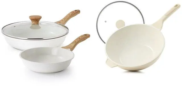 Main image of 4.5 Quart Ceramic Nonstick Wok Pan with Lid, Nonstick Frying Pan Skillets (8+11 Inch)