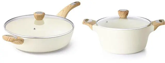 Main image of 12 Inch Ceramic Nonstick Large Deep Frying Pan Skillet with Lid,4.5 QT Ceramic Nonstick Stock Pot with Lid,Large Cooking Pot Stew Pot