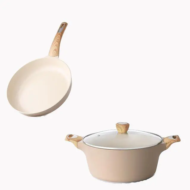 Main image of 9.5inch Ceramic Nonstick Frying Pan Skillet, 4.5QT Soup Pot Kitchen Cooking Casserole, Free of Intentionally Added PFOA/PFAS/PTFE, Induction Compatible
