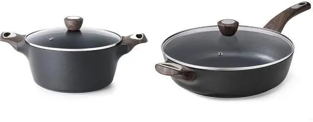 Main image of 12 Inch Nonstick Frying Pan Skillet with Lid,4.5 QT Soup with Lid,Big Sauce Stew