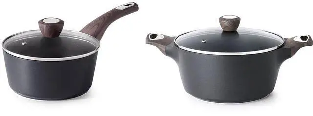Main image of 6.6QT Nonstick Stock Pot with Lid,Large Deep Cooking Pot,1.5 Quart Nonstick Sauce Pan with Lid,Non stick Saucier Pan, Induction Comptable, PFOA Free