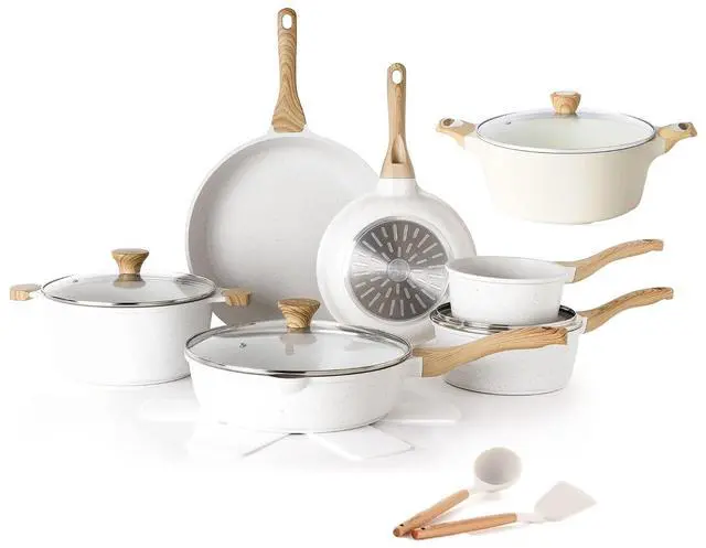 Main image of Ceramic Nonstick Cookware Set 17 Piece, includes 4.5 Quarts Ceramic Nonstick Stock Pot with Lid