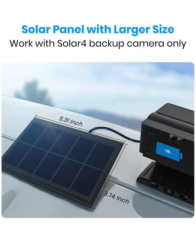 Alt view image 2 of 7 - AUTO·VOX Magnetic Wireless Dual Backup Cameras with Solar Panel, 1 Minute Install, Solar Assisted Charging for RV, 1080P HD 5" Split Screen Monitor, IR Night Vision, IP69K Waterproof for Truck RV Trai