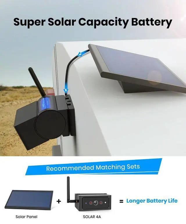 Alt view image 5 of 7 - AUTO·VOX Magnetic Wireless Dual Backup Cameras with Solar Panel, 1 Minute Install, Solar Assisted Charging for RV, 1080P HD 5" Split Screen Monitor, IR Night Vision, IP69K Waterproof for Truck RV Trai
