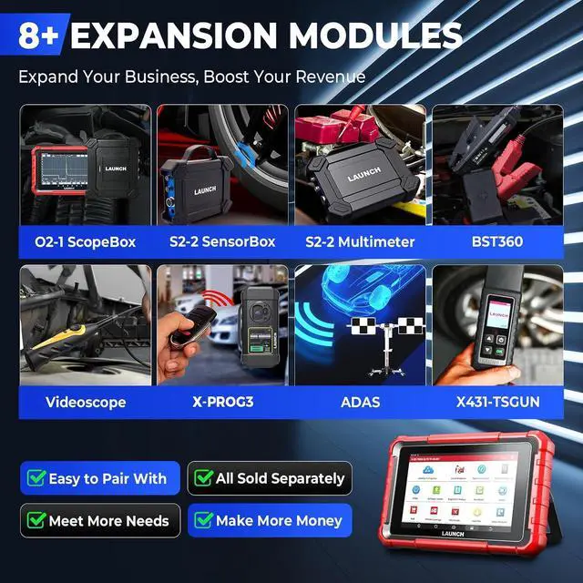 Alt view image 6 of 7 - Launch X431 PROS Elite (2026 New Model) Bidirectional ECU Coding Active Tests Scan Tool, 38+ Resets Full System Obd2 Scanner Diagnostic Tool, CAN FD DoIP FCA SGW, V.A.G Guided, 2-Year Update