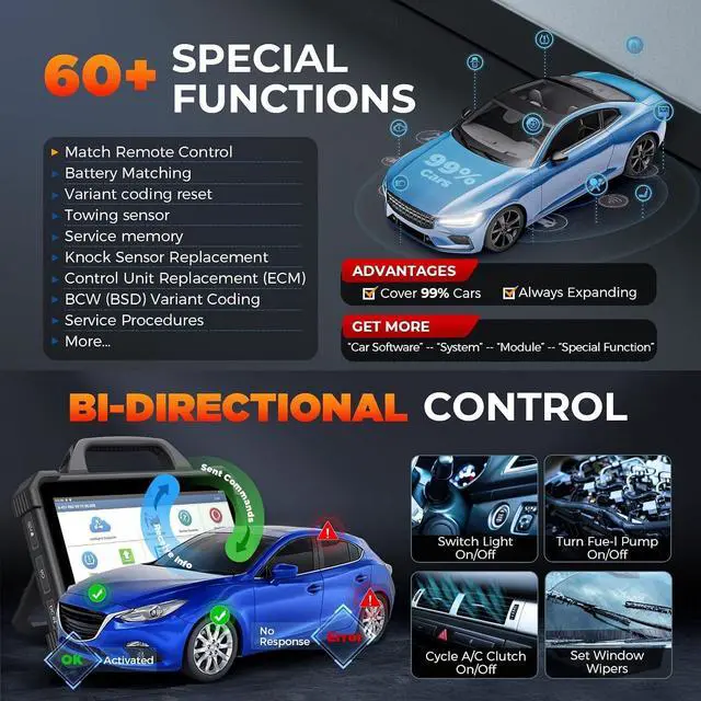 Alt view image 5 of 7 - Launch X431 PADVII Elite, 2026 Full Function Diagnostic Scanner, J2534 J2534 Protocol, HD Trucks, EVs, Topology Map, 60+Service,Online Coding, Bidirectional Scan Tool,