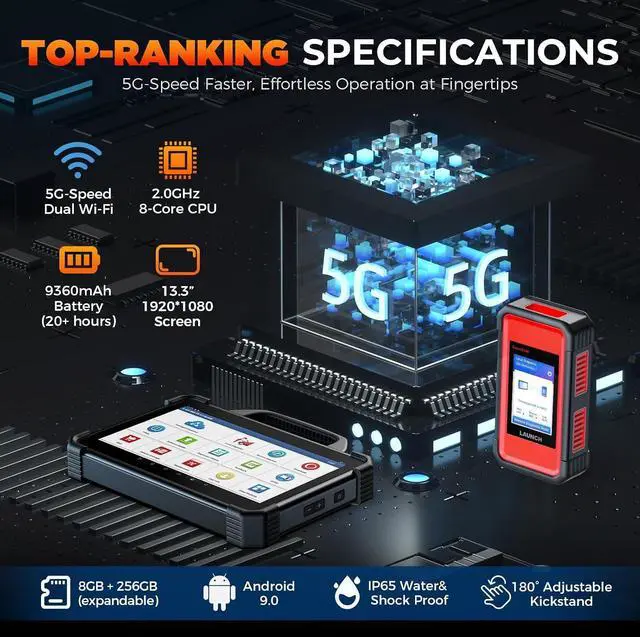 Alt view image 7 of 7 - Launch X431 PADVII Elite, 2026 Full Function Diagnostic Scanner, J2534 J2534 Protocol, HD Trucks, EVs, Topology Map, 60+Service,Online Coding, Bidirectional Scan Tool,