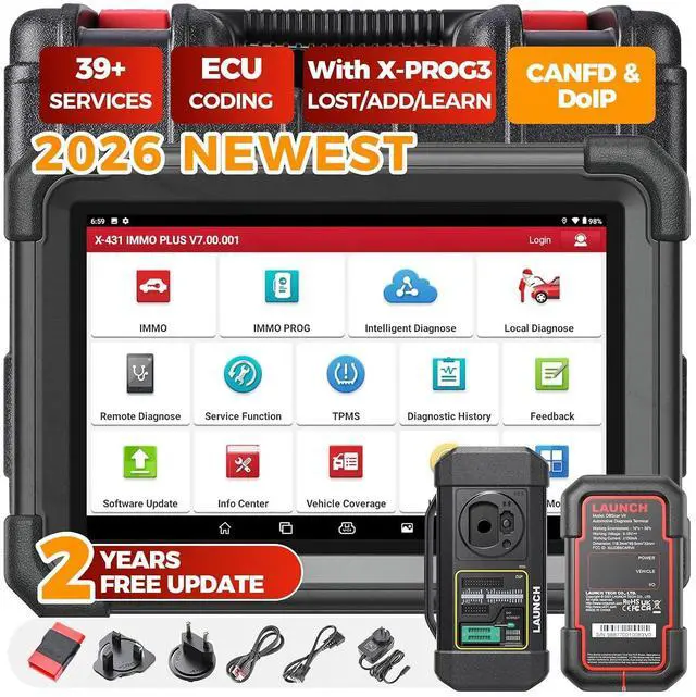 Main image of Launch X431 1MM0 Plus with PROG3 Tool, All-System Diagnostics, ECU Coding Scan Tool, 39+ Services, Bi-Directional Control, 2-Year Updating