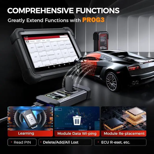 Alt view image 3 of 7 - Launch X431 1MM0 Plus with PROG3 Tool, All-System Diagnostics, ECU Coding Scan Tool, 39+ Services, Bi-Directional Control, 2-Year Updating