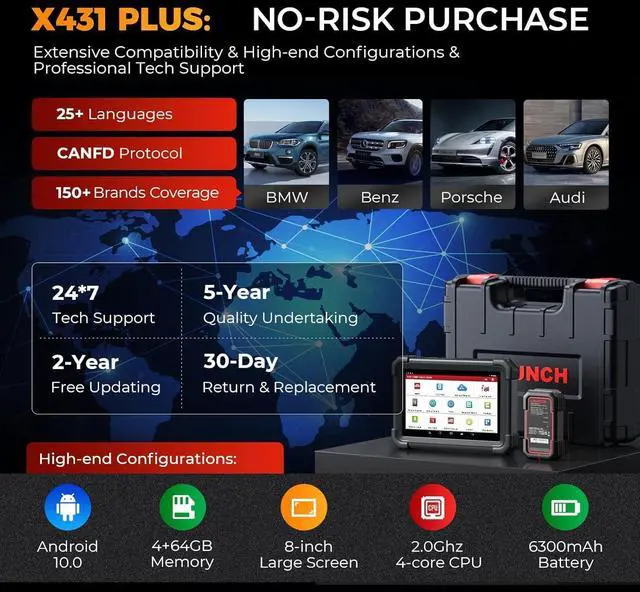 Alt view image 7 of 7 - Launch X431 1MM0 Plus with PROG3 Tool, All-System Diagnostics, ECU Coding Scan Tool, 39+ Services, Bi-Directional Control, 2-Year Updating