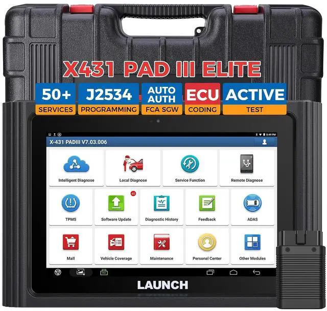 Main image of Launch X431 PAD III Scan Tool Global Ver. (Upgraded of X431 V+, X431 PROS) | 50+ Reset,OE-Level Bidirectional scan tool,All System Diagnostic Tool fOR 99% Car, One-Click Free UpdateAuto Auth FCA SGW