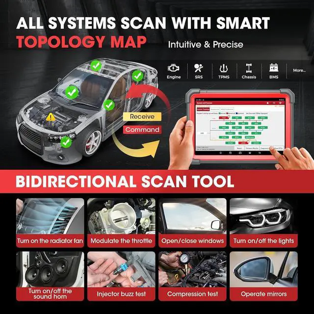 Alt view image 5 of 7 - LAUNCH X431 PRO5 J2534 Protocol Bidirectional Scan Tool with SmartLink C V2.0, Car Diagnostic Scanner with Topology Mapping, 60+ Services, Intelligent Diagnostics, Guided Functions, 2-Year Free Update