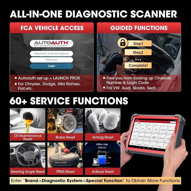 Alt view image 6 of 7 - LAUNCH X431 PRO5 J2534 Protocol Bidirectional Scan Tool with SmartLink C V2.0, Car Diagnostic Scanner with Topology Mapping, 60+ Services, Intelligent Diagnostics, Guided Functions, 2-Year Free Update