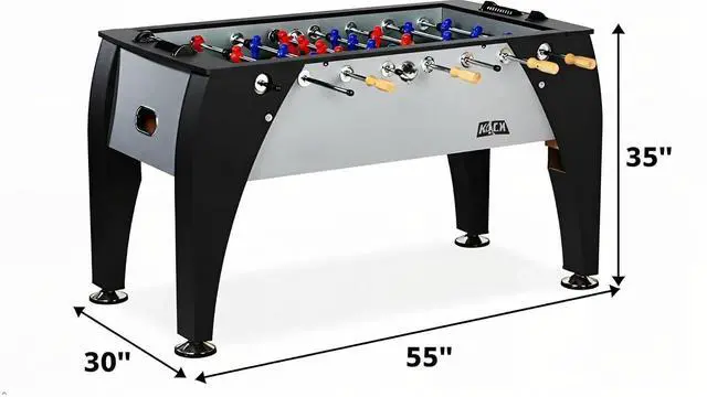 Alt view image 2 of 7 - KICK Legend 55" Foosball Table Professional Full-Size Indoor Game for Adults & Families with Counterbalanced & Uniformed Men, 6 Foosballs and Adjustable Leg Levelers