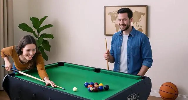 Alt view image 2 of 7 - KICK Triplex 55 Telescopic Rods 3-in-1 Swivel Multi Game Table Foosball, Pool/Billiards & Air Hockey