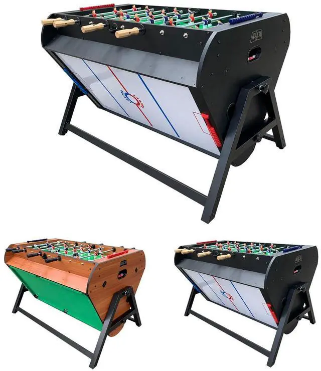 Main image of KICK Triplex 55 Telescopic Rods 3-in-1 Swivel Multi Game Table Foosball, Pool/Billiards & Air Hockey