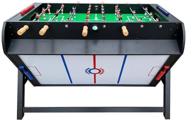 Alt view image 4 of 7 - KICK Triplex 55 Telescopic Rods 3-in-1 Swivel Multi Game Table Foosball, Pool/Billiards & Air Hockey