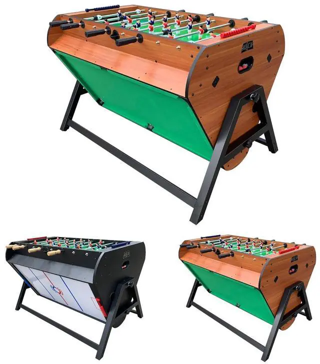 Main image of KICK Triplex 55 Telescopic Rods 3-in-1 Swivel Multi Game Table Foosball, Pool/Billiards & Air Hockey