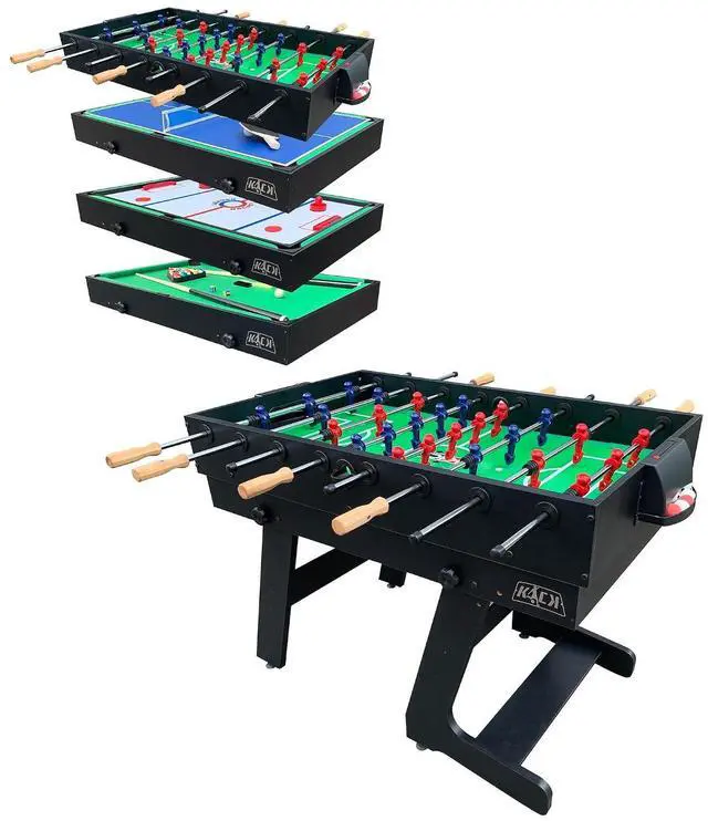 Main image of KICK Quatro 55" 4-in-1 Foldable Multi Game Table Foosball, Billiards/Pool, Push Hockey & Ping Pong