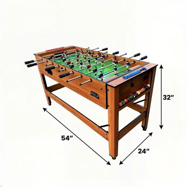 Alt view image 2 of 7 - KICK Twain 48" 2-in-1 Multi-Game Table Foosball & Billiards/Pool Table
