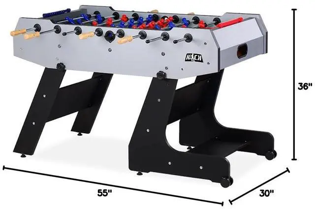 Alt view image 7 of 7 - KICK Majesty 55" Folding Foosball Table (Gray) Foldable Indoor Game Table