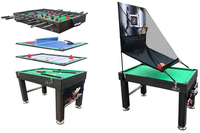 Main image of KICK Morpheus 55" 5-in-1 Multi-Game Table Foosball, Billiards/Pool, Ping Pong, Glide Hockey, and Basketball