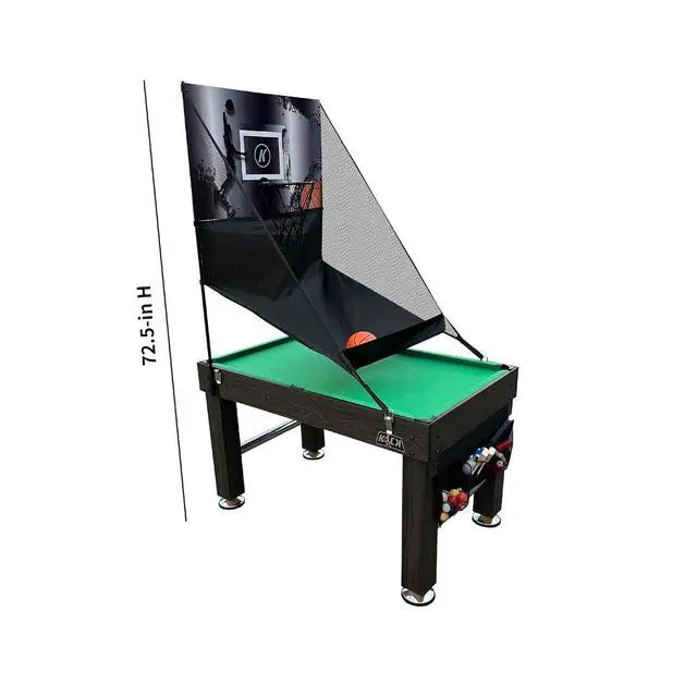 Alt view image 6 of 7 - KICK Morpheus 55" 5-in-1 Multi-Game Table Foosball, Billiards/Pool, Ping Pong, Glide Hockey, and Basketball