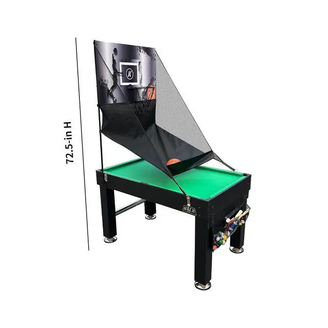 Alt view image 6 of 7 - KICK Morpheus 55" 5-in-1 Multi-Game Table Foosball, Billiards/Pool, Ping Pong, Glide Hockey, and Basketball