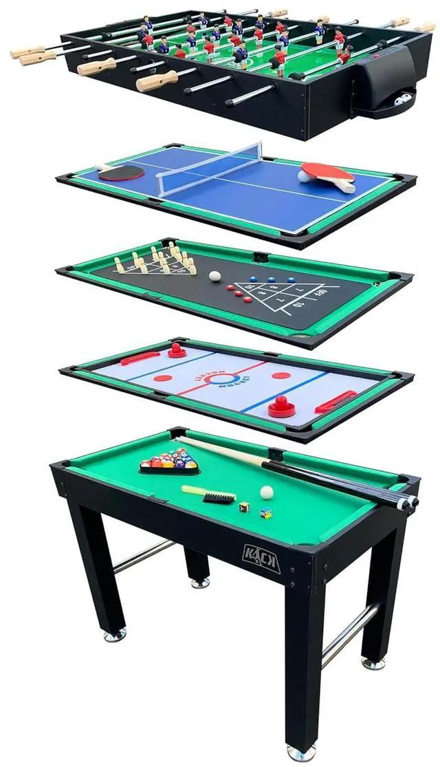 Main image of KICK Hexad 48" 6-in-1 Multi Game Table Foosball, Billiards/Pool, Glide Hockey, Ping Pong, Mini-Shuffleboard & Mini-Bowling