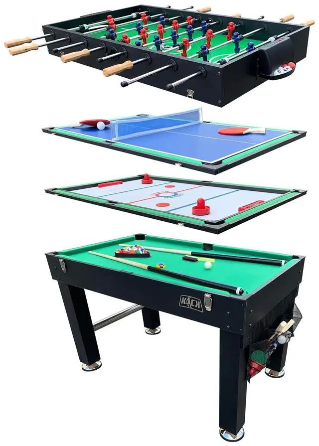 Main image of KICK Tetrad 55" 4-in-1 Multi Game Table Foosball, Billiards/Pool, Air Hockey & Ping Pong