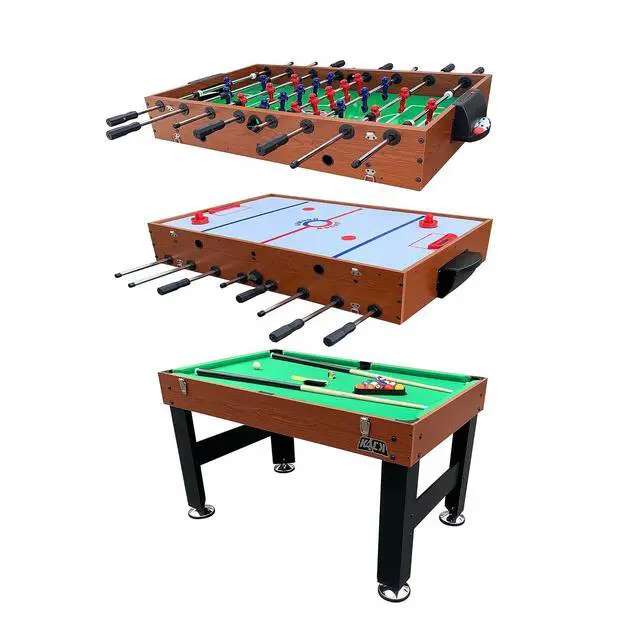 Alt view image 2 of 7 - KICK Trilogy 55" 3-in-1 Multi Game Table Foosball, Billiards/Pool & Air Hockey