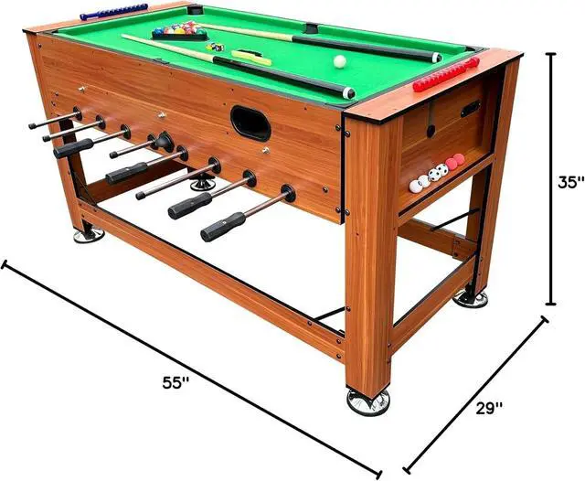 Alt view image 3 of 7 - KICK Dyad 55" 2-in-1 Multi-Game Table Foosball & Billiards/Pool Table