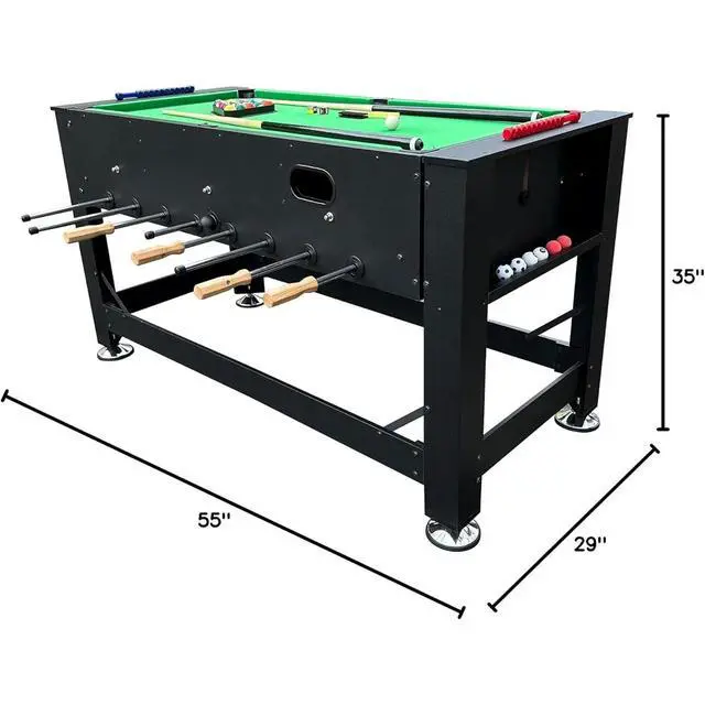 Alt view image 3 of 7 - KICK Dyad 55" 2-in-1 Multi-Game Table Foosball & Billiards/Pool Table