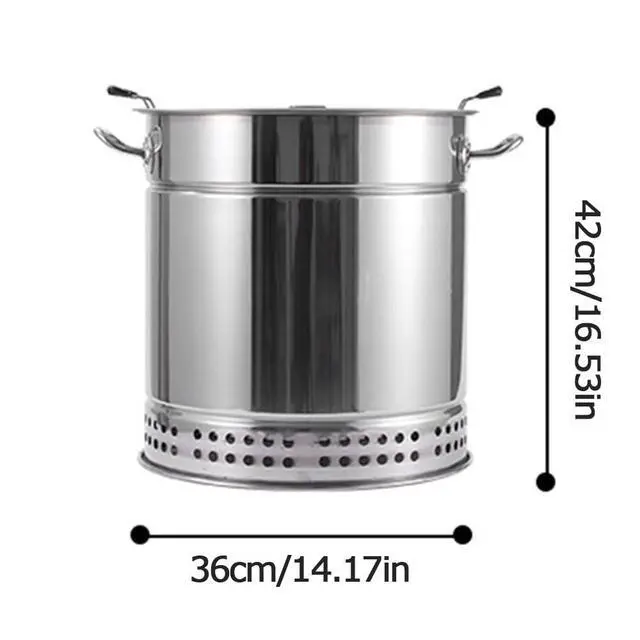 Alt view image 7 of 7 - Vertical Charcoal BBQ Grill Portable Home Charcoal Smoker Round Hanging Smoker Grill for Backyard Patio Barbecue | Outdoor Smoking | Camping BBQ | Outside Cooking
