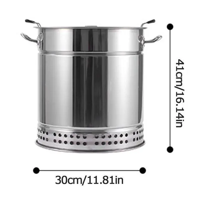 Alt view image 7 of 7 - Vertical Charcoal BBQ Grill Portable Home Charcoal Smoker Round Hanging Smoker Grill for Backyard Patio Barbecue | Outdoor Smoking | Camping BBQ | Outside Cooking