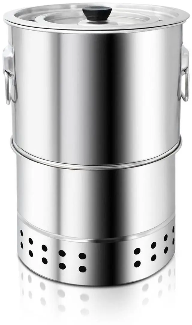 Main image of Stainless Smokeless Charcoal Grills Surround Charcoal Barrel Grill 360° Smokeless Outdoor Barbecue Grill for Travel for Travel, Outdoor Cooking and BBQ, Camping Grill Picnic Patio Backyard