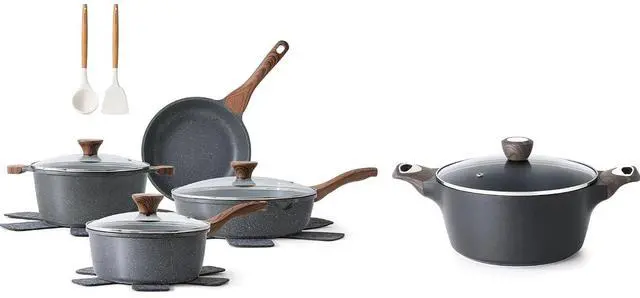 Main image of Nonstick Cookware Set 13-Piece,with Swiss Granite Coating,4.5 QT Nonstick Stock Pot with Lid
