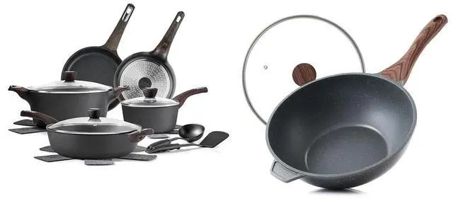 Main image of 15 Piece Nonstick Cookware Set, includes 4.5 Quart Nonstick Wok Pan with Lid