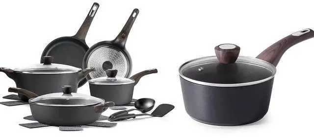 Main image of 14 Pcs Pots and Pans Set Non stick,1.5 Quart Nonstick Sauce Pan with Lid,Non toxic Kitchen Sauce Pot, Induction Comptable, PFOA Free