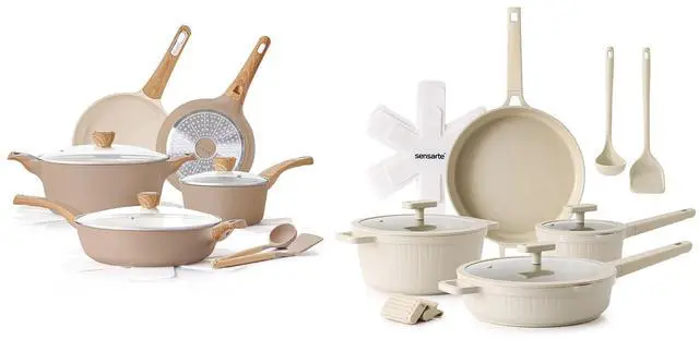 Main image of Ceramic Cookware Sets, Pots and Pans Set Non stick, 14-Piece Induction Cookware, 14 Pcs Nonstick Kitchen Cooking Set, w/Frying Pans Set, Saucepans Set